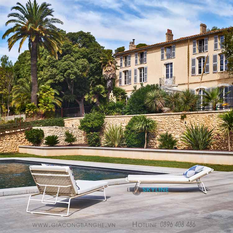 Giường tắm nắng đan dây dù SKTN001