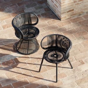 ghế đan dây nhựa giả mây