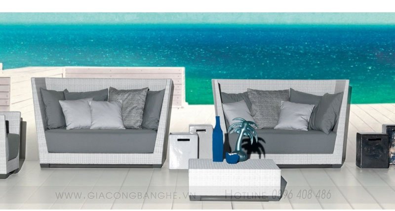 Sofa mây nhựa ngoài trời SKLS009