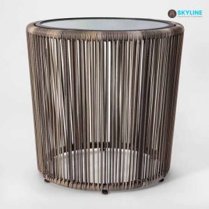 bàn trà đan mây nhựa