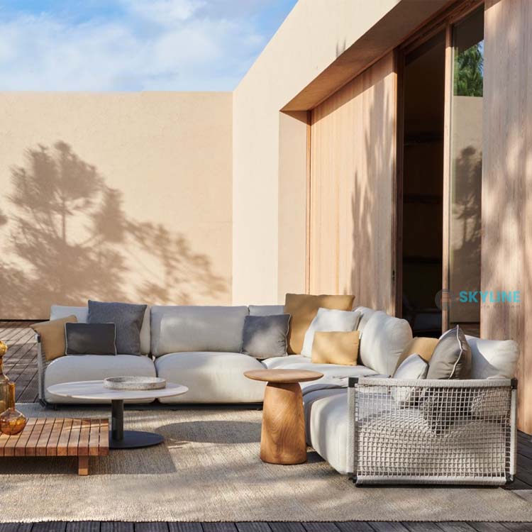 sofa mây nhựa ngoài trời