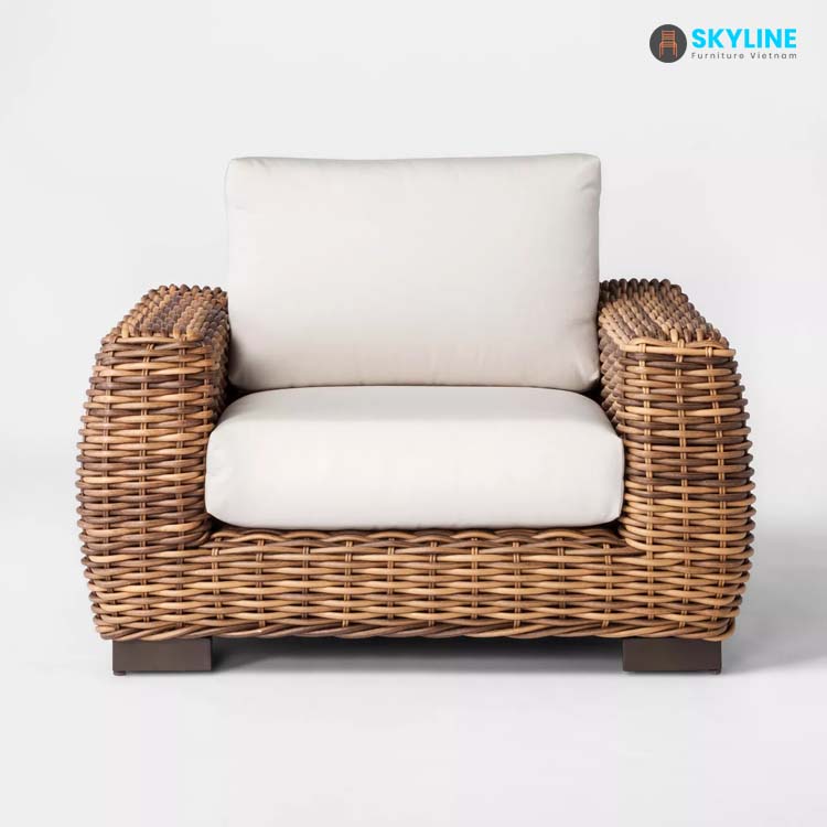 ghế armchair mây nhựa ngoài trời