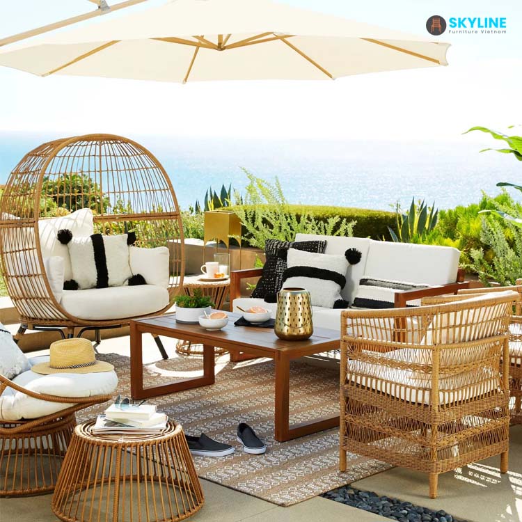 ghế trứng giả mây