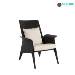 ghế bành thư giãn đan dây mây màu đen
