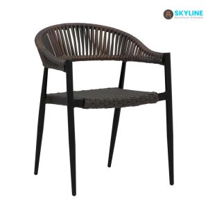 ghế ăn mây nhựa màu đen