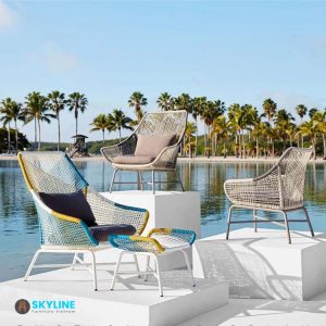 armchair ngoài trời đan mây nhựa