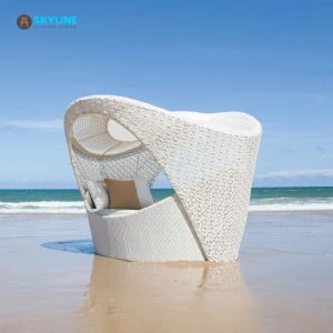 giường tắm nắng bãi biển đan mây