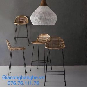 ghế bar đan mây