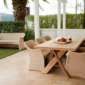 bàn ghế đan dây ngoài trời