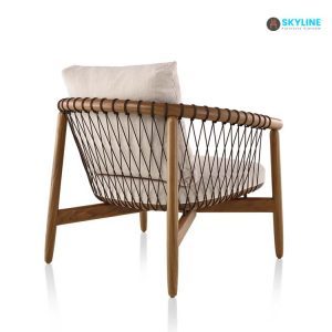 ghế gỗ đan dây dù