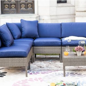 Bộ bàn ghế sofa đan mây ngoài trời