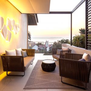 ghế sofa ngoài trời cho ban công rộng