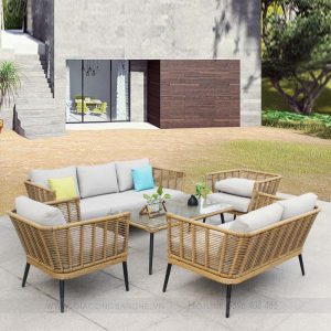 bộ bàn ghế sofa đan mây
