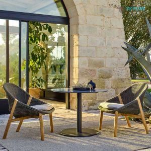 bàn tròn cafe mặt đá