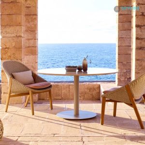 bàn tròn mặt đá cafe