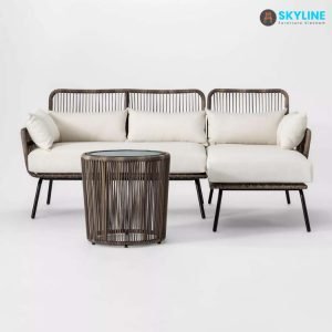 bộ bàn ghế sofa mây nhựa ngoài trời png