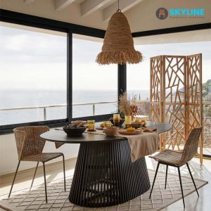 bộ bàn ghế ăn mây