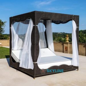 giường tắm nắng đan nhựa giả mây