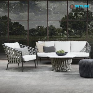 bộ sofa ghế đan thư giãn ngoài trời