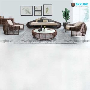 bộ bàn ghế sofa đan mây nhựa